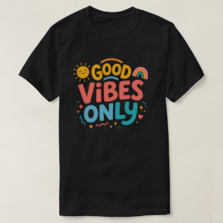 Retro groovy färgglad t-shirt med endast bra vibra