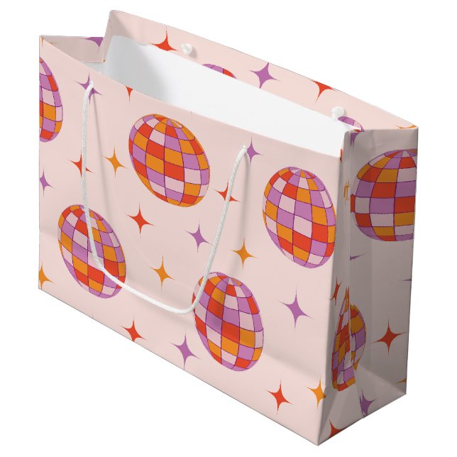 Retro Groovy Färgglada Disco Balls Mönster  (Framsidan Vinklad)