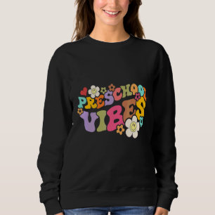 Retro Groovy Förskola Vibes Pre K Lärare Tillbaka  T Shirt