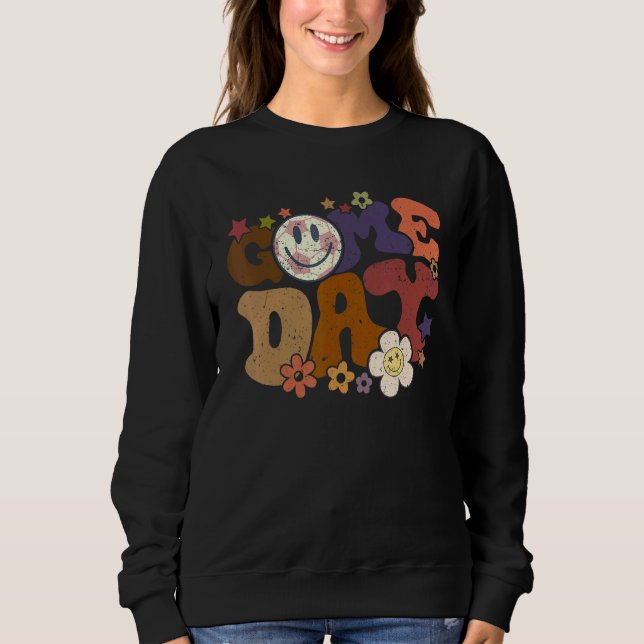 Retro groovy Game Day Soccer season Soccer Mom T Shirt (Framsida)