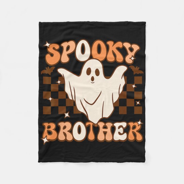 Retro Groovy Ghost Spooky Brother Costume Matching Fleecefilt (Framsidan)