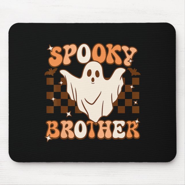 Retro Groovy Ghost Spooky Brother Costume Matching Musmatta (Framsidan)