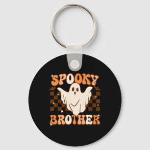 Retro Groovy Ghost Spooky Brother Costume Matching Nyckelring