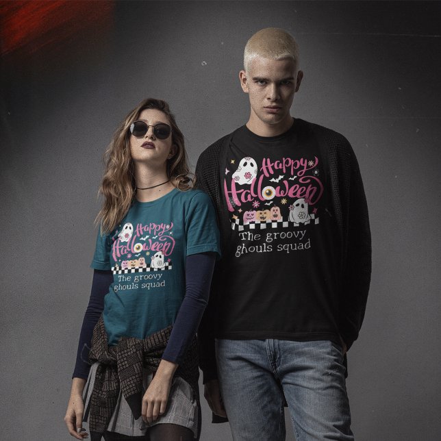 Retro Groovy Ghouls Squad Halloween T Shirt (Skapare uppladdad)