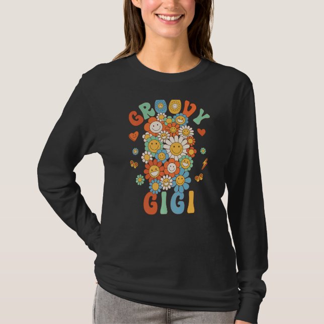 Retro Groovy Gigi Groovy Födelsedagsfest Matching  T Shirt (Framsida)