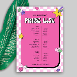 Retro Groovy Girly Rosa Beauty Salon Pris List