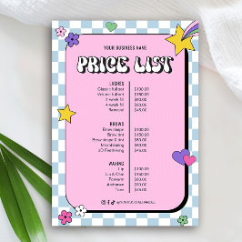 Retro Groovy Girly Rosa Beauty Salon Pris List