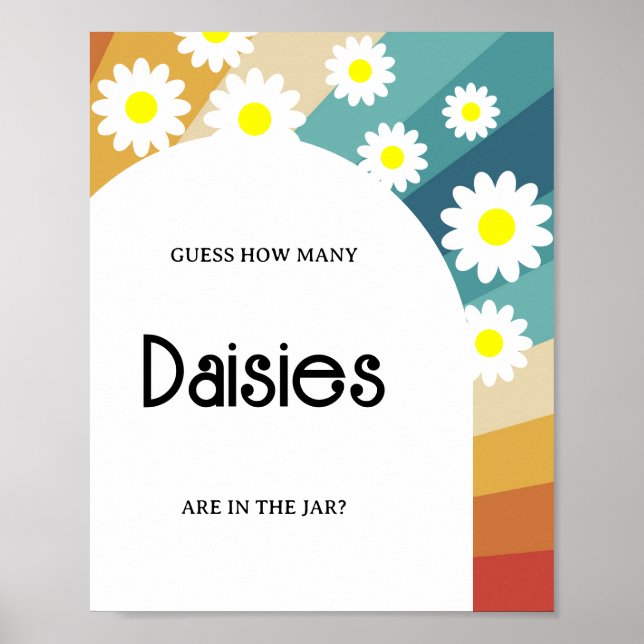 Retro Groovy - Gissa hur många DAISY som Poster (Framsidan)