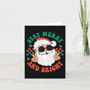 Retro Groovy God jul, håll dig Bright Hippie Sa Kort