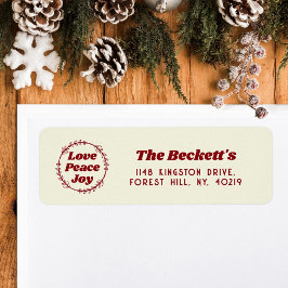 Retro Groovy God jul Helgdag Returadress Etikett