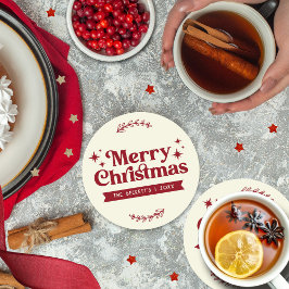 Retro Groovy God jul Helgdag Underlägg Papper Rund