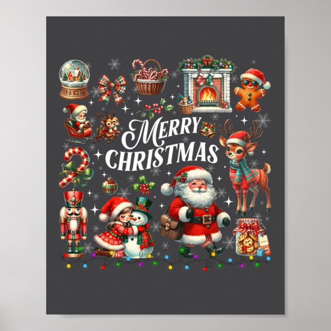 Retro Groovy God jul jul Vibes Ugly Poster (Framsidan)