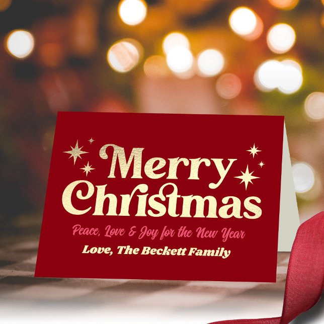 Retro Groovy God jul Photo Helgdag Card Helgkort (Skapare uppladdad)