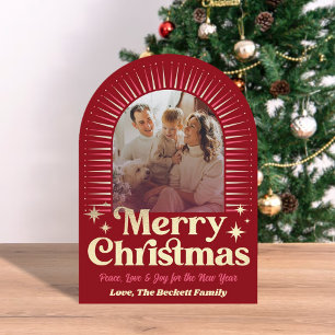Retro Groovy God jul Photo Helgdag Card Inbjudningar