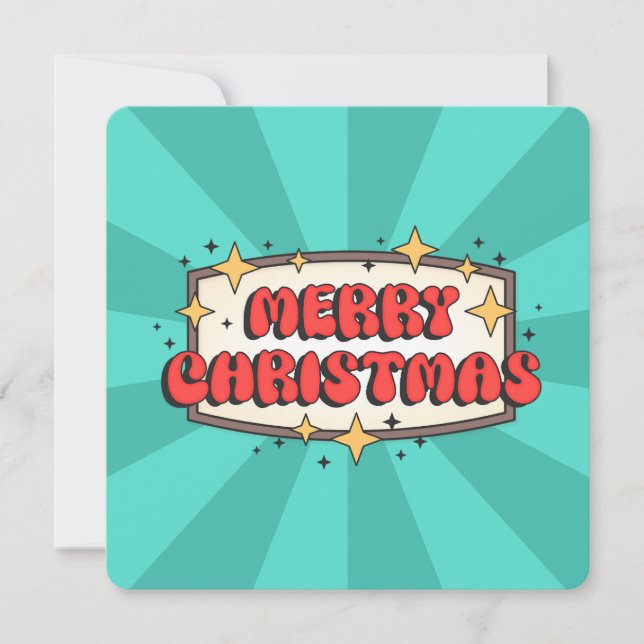 Retro Groovy god jul text (Framsida)