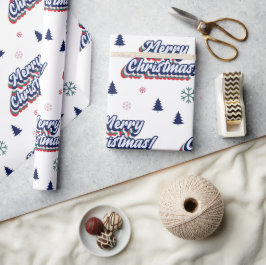 Retro Groovy God jul Typography Seventies Presentpapper