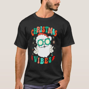 Retro Groovy God jul Vibes Jultomten Ho T Shirt