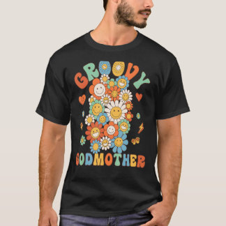 Retro Groovy Godmor Groovy Födelsedagsfest Match T Shirt