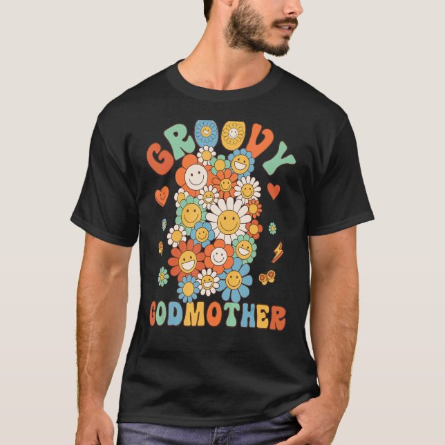 Retro Groovy Godmor Groovy Födelsedagsfest Match T Shirt (Framsida)