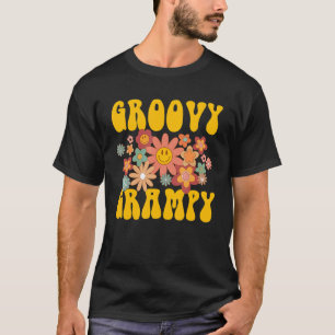 Retro Groovy Grampy Matching Family 1:a födelsedag T Shirt