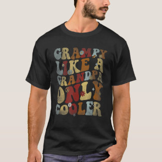 Retro Groovy Grampy som enbart morfar - koler Vin T Shirt