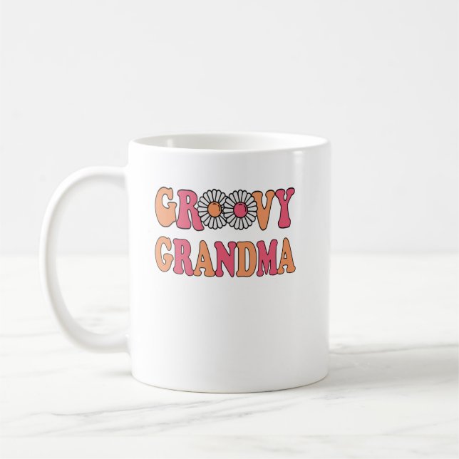 Retro Groovy Grandma Matching Family Kaffemugg (Vänster)