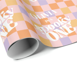 Retro Groovy Halloween första födelsedagen Presentpapper