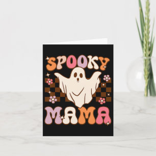Retro Groovy Halloween Ghost Spooky Mamma Costume Kort