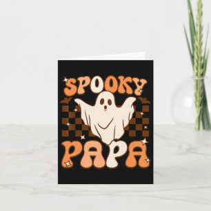 Retro Groovy Halloween Ghost Spooky Pappa Costume Kort