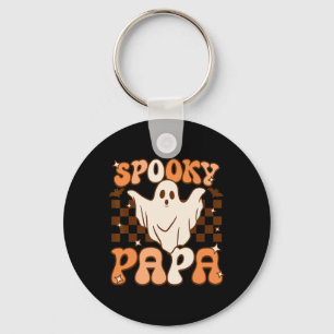 Retro Groovy Halloween Ghost Spooky Pappa Costume Nyckelring