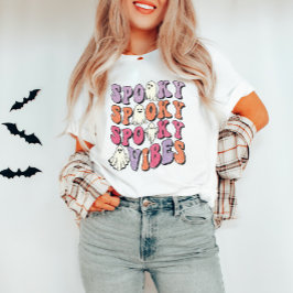Retro Groovy Halloween Spooky Vibes T-Shirt