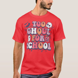 Retro Groovy Halloween Teacher Ghouls School Trick T Shirt
