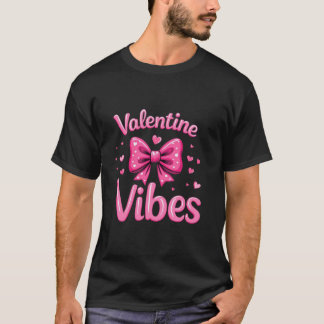 Retro Groovy Heart Coquette Bow for Romantic Valen T Shirt
