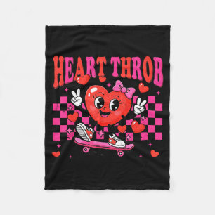 Retro Groovy Heart Throb Alla hjärtans dag Småbarn Fleecefilt