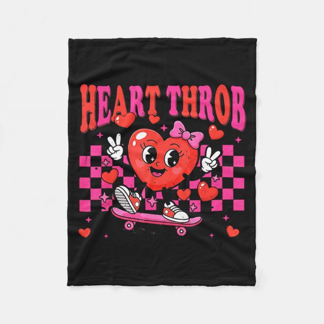 Retro Groovy Heart Throb Alla hjärtans dag Småbarn Fleecefilt (Framsidan)