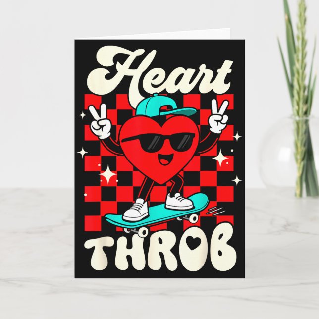 Retro Groovy Heart Throb Alla hjärtans dag Småbarn Kort (Framsida)