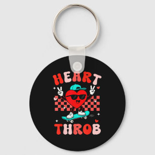 Retro Groovy Heart Throb Alla hjärtans dag Småbarn Nyckelring