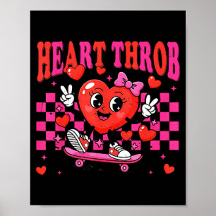 Retro Groovy Heart Throb Alla hjärtans dag Småbarn Poster