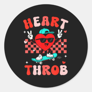Retro Groovy Heart Throb Alla hjärtans dag Småbarn Runt Klistermärke