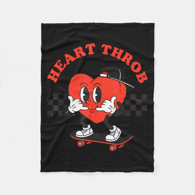 Retro Groovy Heart Throb Valentines Day Toddlers B Fleecefilt (Framsidan)