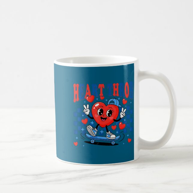 Retro Groovy Heart Throb Valentines Day Toddlers B Kaffemugg (Höger)