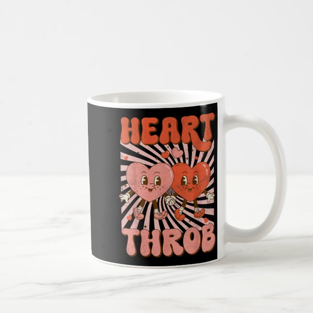 Retro Groovy Heart Throb Valentines Day Toddlers B Kaffemugg (Höger)