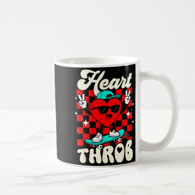 Retro Groovy Heart Throb Valentines Day Toddlers B Kaffemugg (Höger)