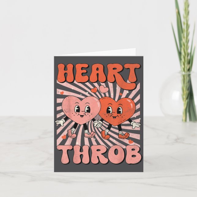 Retro Groovy Heart Throb Valentines Day Toddlers B Kort (Framsida)