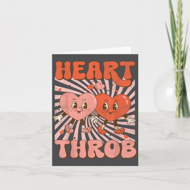 Retro Groovy Heart Throb Valentines Day Toddlers B Kort (Framsida)