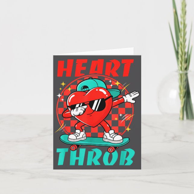 Retro Groovy Heart Throb Valentines Day Toddlers B Kort (Framsida)