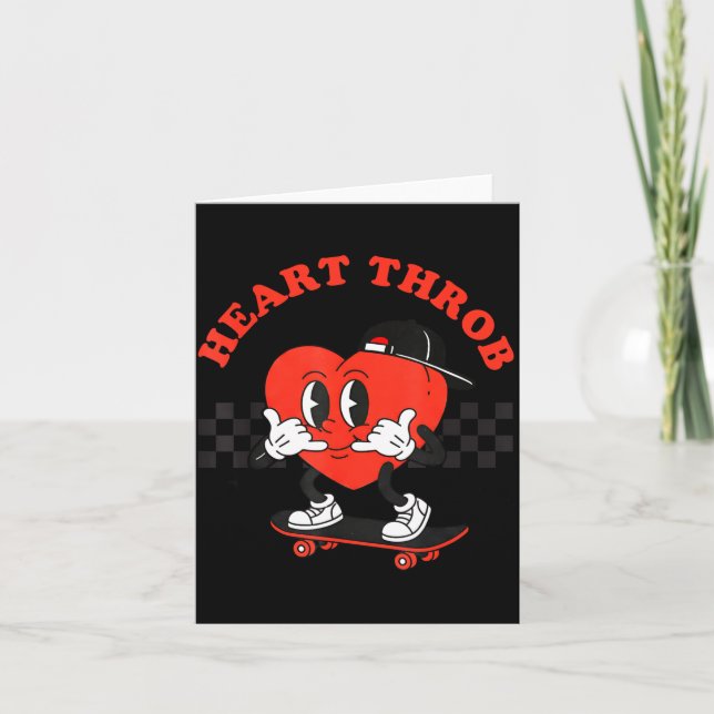 Retro Groovy Heart Throb Valentines Day Toddlers B Kort (Framsida)
