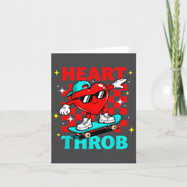 Retro Groovy Heart Throb Valentines Day Toddlers B Kort (Framsida)