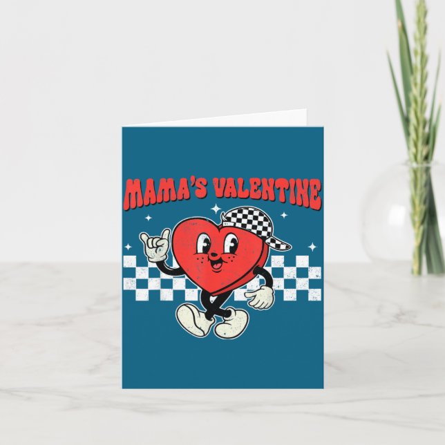 Retro Groovy Heart Throb Valentines Day Toddlers B Kort (Framsida)