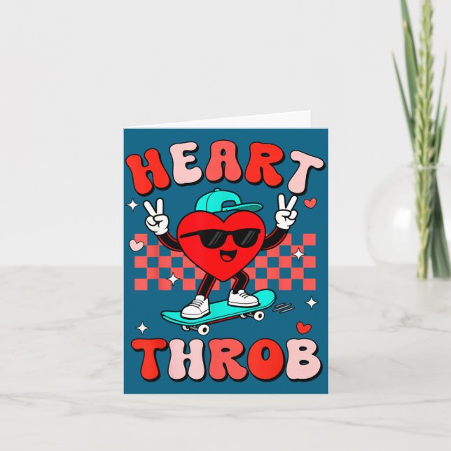 Retro Groovy Heart Throb Valentines Day Toddlers B Kort (Framsida)